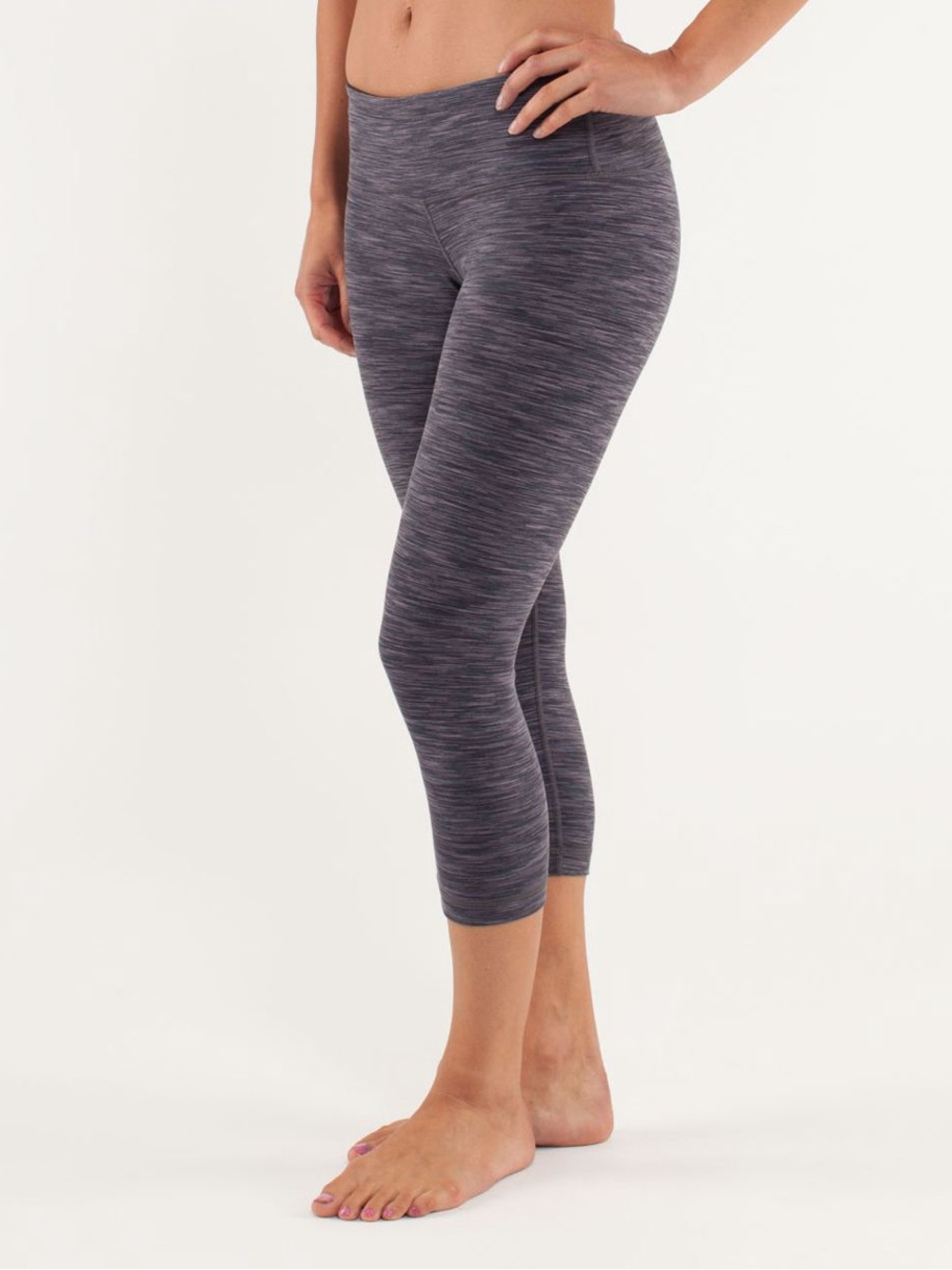 Lululemon Wunder Under Crops Diamond Jacquard Space Dye Black Slate